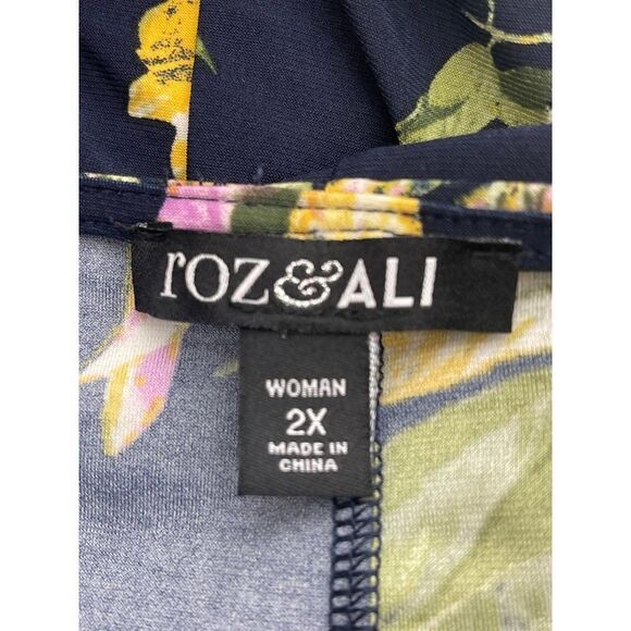 Roz & Ali Floral Surplice Neckline Dress Size 2XW - Picture 8 of 9
